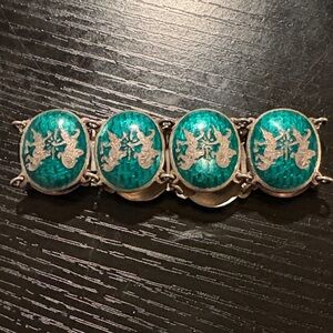 Vintage Siam Dancing Figure Sterling Silver Bracelet